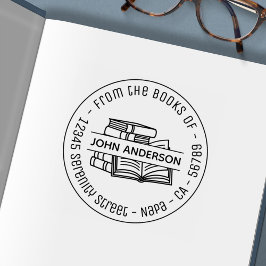 帳簿のラウンドアドレス蔵書票3 セルフインキングスタンプ