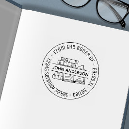 帳簿のラウンドアドレス蔵書票3 セルフインキングスタンプ