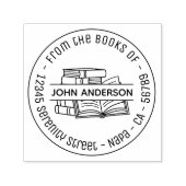 帳簿のラウンドアドレス蔵書票3 セルフインキングスタンプ (デザイン)