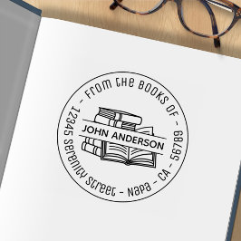 帳簿のラウンドアドレス蔵書票4 ラバースタンプ