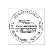 帳簿のラウンドアドレス蔵書票4 ラバースタンプ (インプリント)