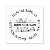 帳簿のラウンドアドレス蔵書票 セルフインキングスタンプ (デザイン)