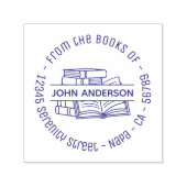 帳簿のラウンドアドレス蔵書票 セルフインキングスタンプ (デザイン)