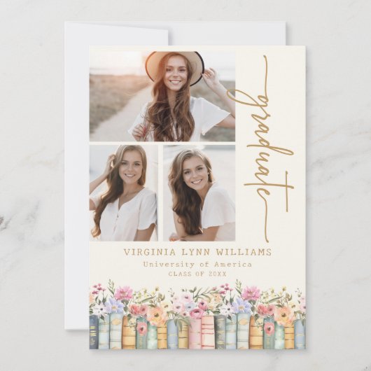 帳簿の卒業 案内状 (正面)