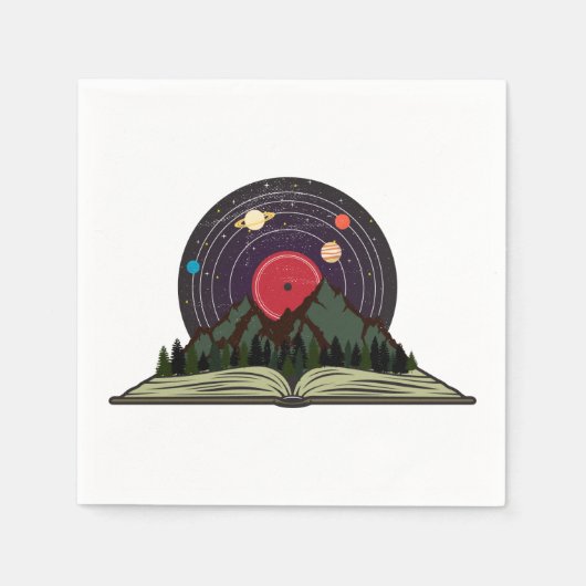 帳簿ヴィンテージレコードの魔法 スタンダードカクテルナプキン (正面)