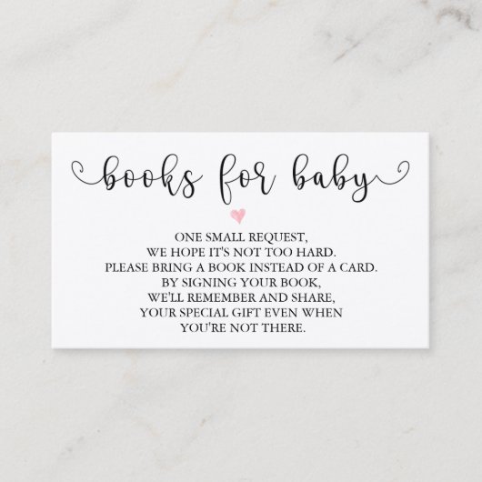 帳簿素朴の請求 | 赤ちゃんシャワーインサート エンクロージャーカード (正面)
