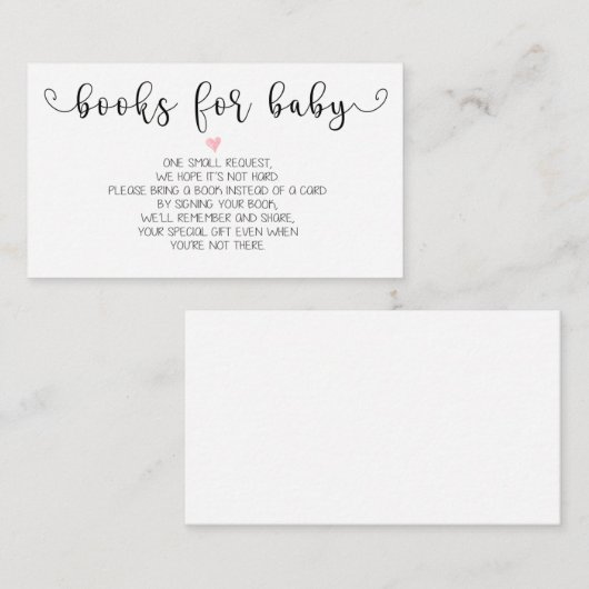 帳簿要求 |ベビーシャワー招待状挿入 エンクロージャーカード (正面/裏面)