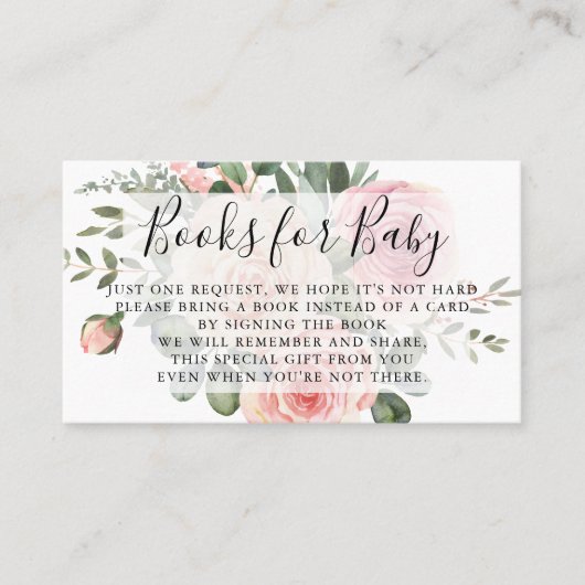 帳簿要求 |ベビーシャワー招待状挿入 名刺 (正面)