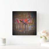 帳簿 スクエア壁時計 (ホーム)