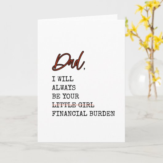 常おもしろいにパパが負担になる カード (黄色い花)