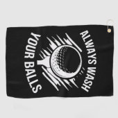 常おもしろいにボールを洗う ゴルフタオル (横)