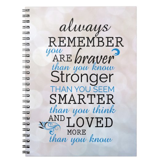 常にあなたが勇敢であることを覚えている ノートブック (正面)