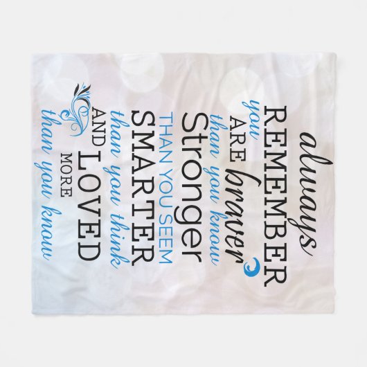 常にあなたが勇敢であることを覚えている フリースブランケット (正面(横))