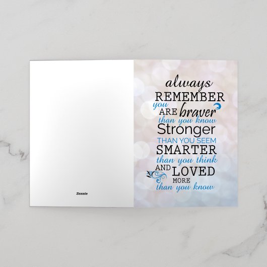 常にあなたが勇敢であることを覚えている 箔グリーティングカード (外側レイダウン)