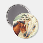 常にあなたが愛されていることを知る – Mare & Foal マグネット (正面/裏面)