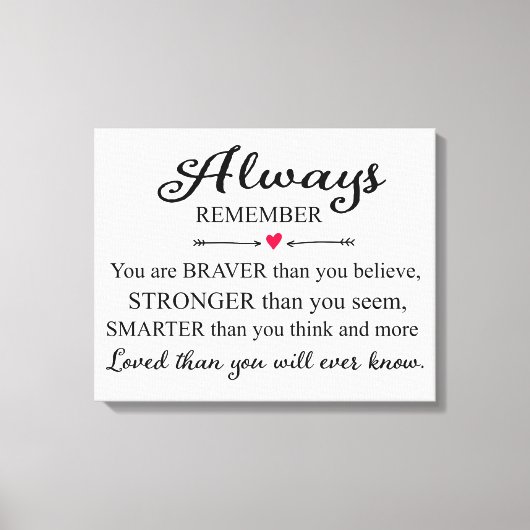 常にあなたが愛される壁のプリント キャンバスプリント (正面)