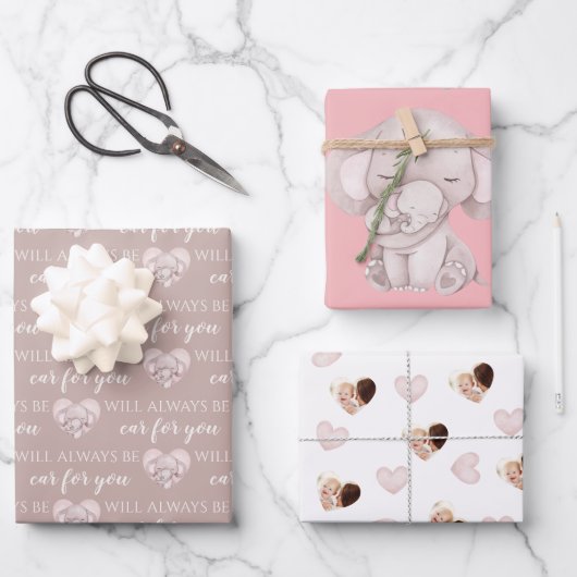 常にあなたのために耳になる象の包み紙 ラッピングペーパーシート (正面)
