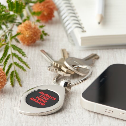 常にあなたの夢を生きるやる気を起こさせる キーホルダー (側面)