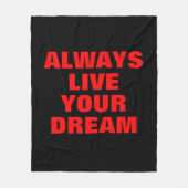 常にあなたの夢を生きるやる気を起こさせる フリースブランケット (正面)