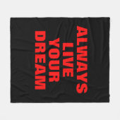 常にあなたの夢を生きるやる気を起こさせる フリースブランケット (正面(横))