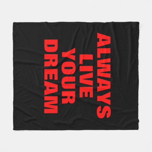 常にあなたの夢を生きるやる気を起こさせる フリースブランケット (正面(横))