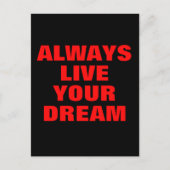 常にあなたの夢を生きるやる気を起こさせる ポストカード (正面)