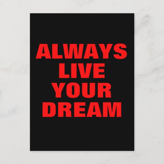 常にあなたの夢を生きるやる気を起こさせる ポストカード (正面)