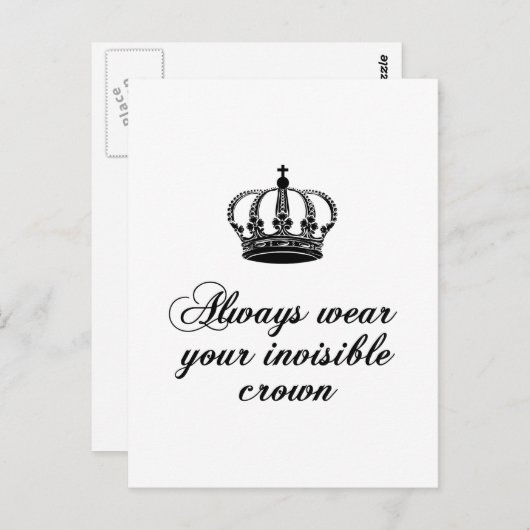 常にあなたの目に見えない王冠を衣服、ワードアートデザイン ポストカード (正面/裏面)