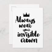 常にあなたの目に見えない王冠を衣服 感動的 ポストカード (正面/裏面)