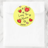 常にあなたを愛する – イエスハート ラウンドシール (バッグ)