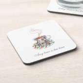 常にお茶の時間お茶のスローガン引用文ヴィンテージ杯  コースター (左側)