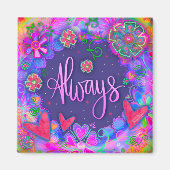 常にかわいらしおもしろいフローラモダン検査 マグネット (正面)