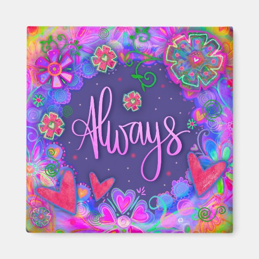 常にかわいらしおもしろいフローラモダン検査 マグネット (正面)