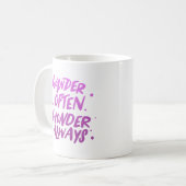 常にさまよい疑問に思る コーヒーマグカップ (正面左)