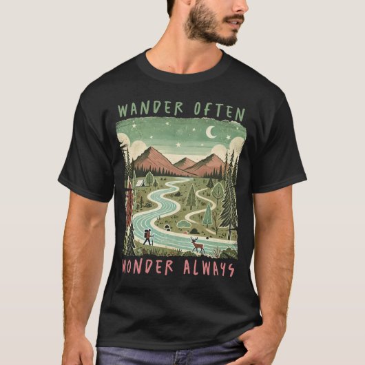 常にさまよう疑問に思になる Tシャツ (正面)