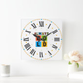 常にはっきりしたカラフル正方形の壁時計 スクエア壁時計 (ホーム)