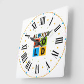 常にはっきりしたカラフル正方形の壁時計 スクエア壁時計 (傾斜)