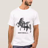 常にアートを選ぶ - 手描きの馬のイラスト Tシャツ (正面)