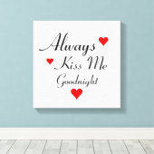 常にキスMEグッドナイトのベッドルームキャンバスウォールアート キャンバスプリント (インサイチュ (ウッドフロア))