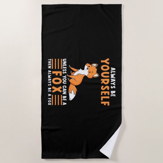 常にキツネ ビーチタオル (正面)