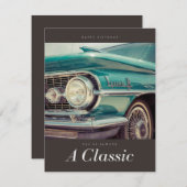 常にクラシックAヴィンテージカーラバー誕生日カード シーズンカード (正面/裏面)