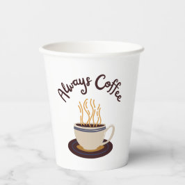 常にコーヒーストリーミング熱い白い背景 紙コップ