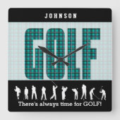 常にゴルフの時間 スクエア壁時計 (正面)