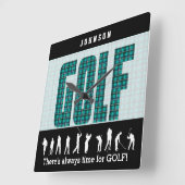 常にゴルフの時間 スクエア壁時計 (傾斜)