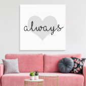 常にシンプルハートモダン白黒 キャンバスプリント (インサイチュ (リビング))