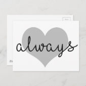 常にシンプルハートモダン白黒 ポストカード (正面/裏面)