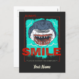 常にスマイルおもしろいシャーク愛する女の子のためだけに シーズンポストカード