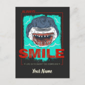 常にスマイルおもしろいシャーク愛する女の子のためだけに シーズンポストカード (正面)