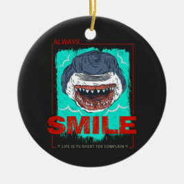 常にスマイルおもしろいシャーク愛する女の子のためだけに セラミックオーナメント