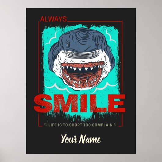 常にスマイルおもしろいシャーク愛する女の子のためだけに ポスター (正面)